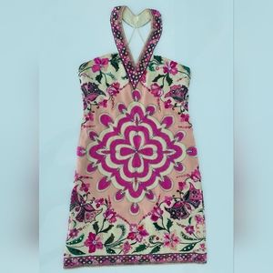 Emilio Pucci Modified Vintage 1970s Beaded Haulter Cocktail Dress with Jacket